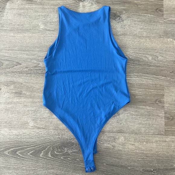 Zara High Neck Blue Bodysuit Size L - Picture 5 of 6
